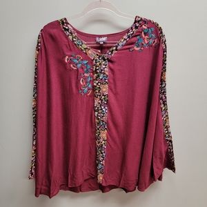 Coline NWT Embroidered Poncho Top Size S/M